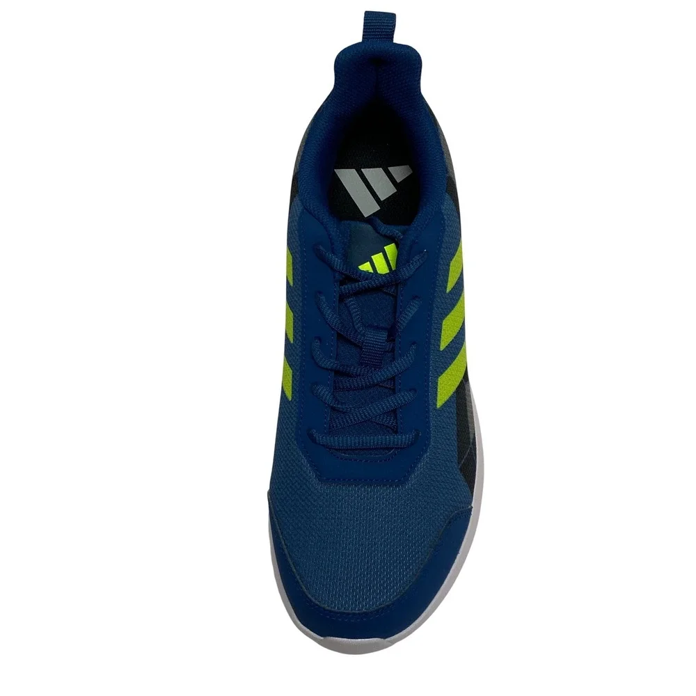 Adidas Men Blue Lime Green Running Shoes Sneakers Mesh Lace Up Athletic 8.5 NWOB